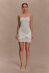 Laurie Twist Knit Mini Dress - Ivory