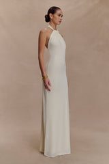 Elyna Slinky Halter Maxi Dress - Ivory