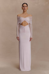 Rafaella Slinky And Mesh Maxi Dress - Pale Pink