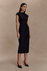 Lorena Cotton Midi Dress - Black