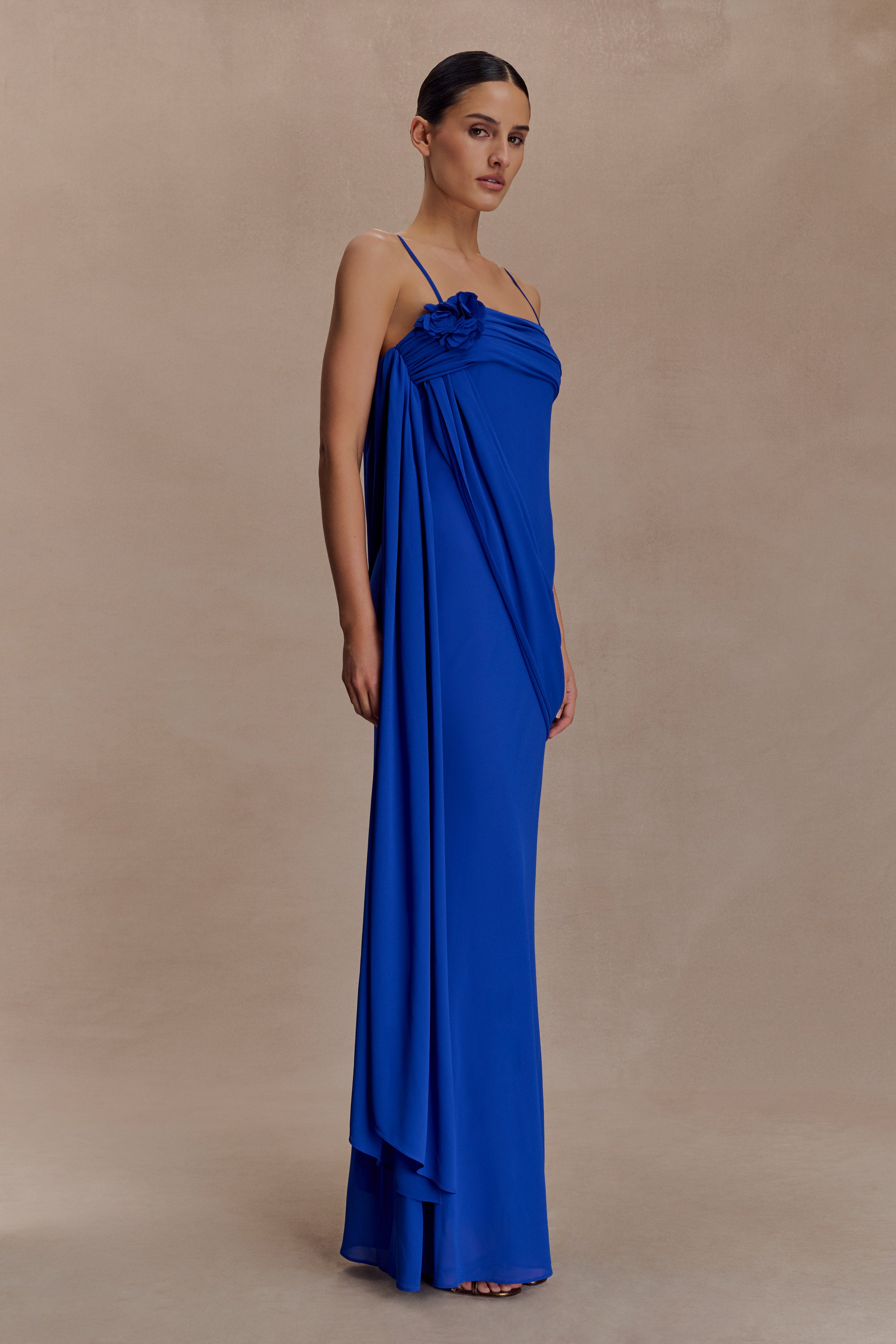 Leena Chiffon Maxi Dress - Cobalt