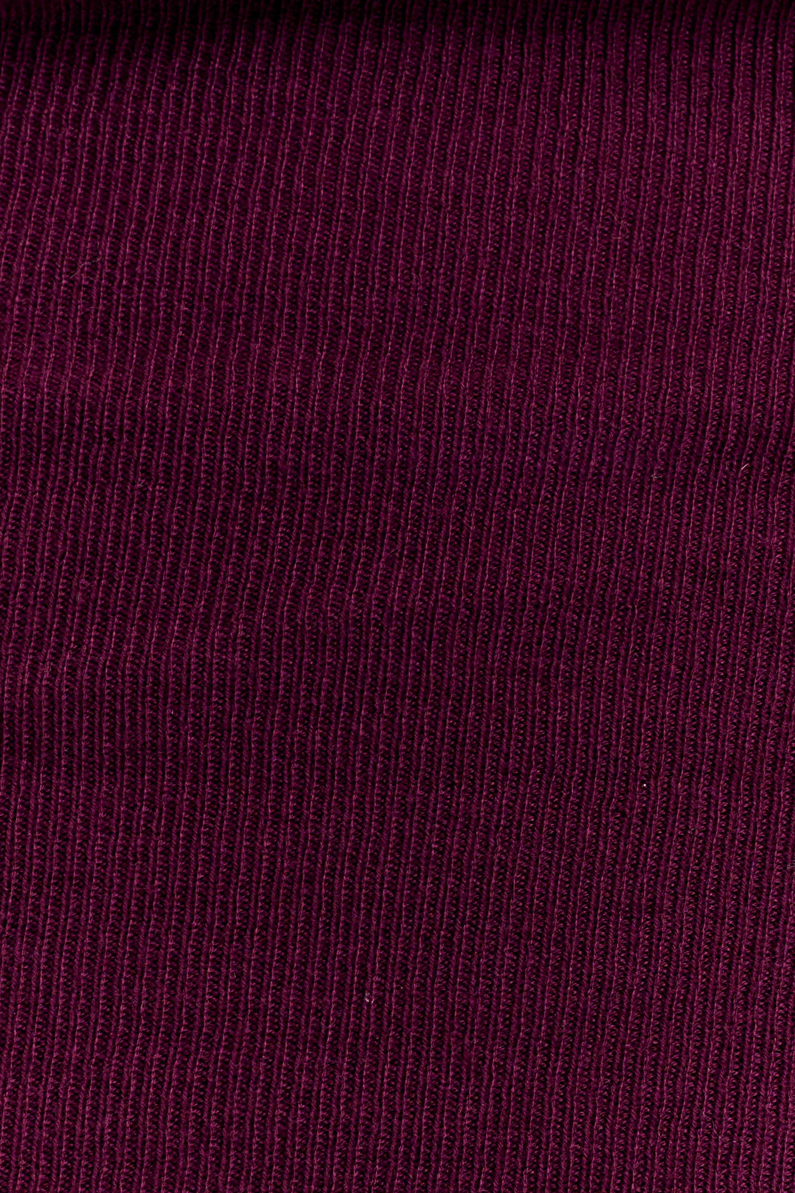 Mazie Asymetrical Cashmere Blend Long Sleeve Knit Top - Plum